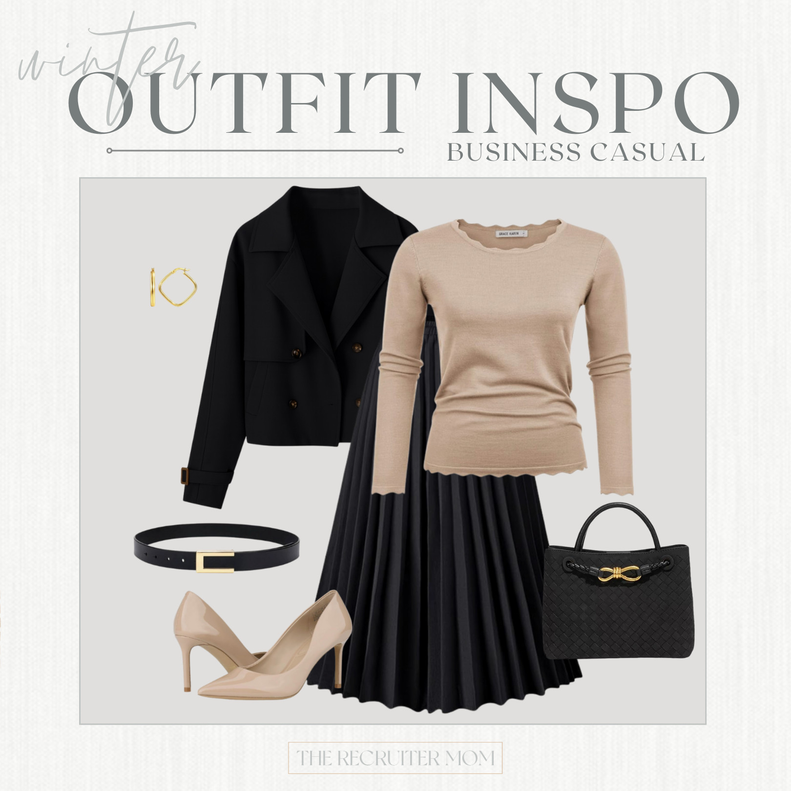 Winter workwear inspo pairing a black pleated skirt, ribbed knit top with a stylish cropped coat. 
#businesscasual #winterstyle 

 

#LTKSeasonal #LTKMidsize #LTKWorkwear