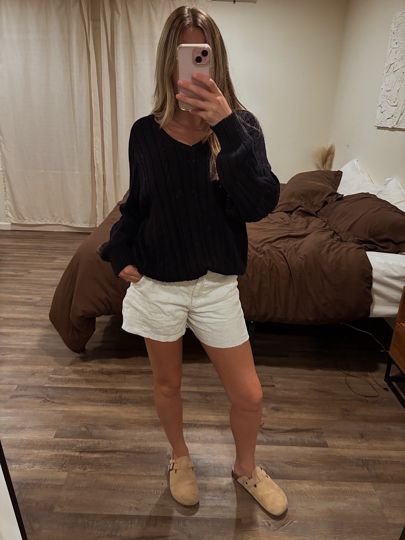 Loving the coastal fall looks! Mixing linen bottoms with sweaters is an easy way ti get that look.

I try and stick with whites greys and blue colors. Im wearing a navy cable knit sweater from Brandy Melville. The dont have the V neck style on Pacsuns site but i linked a similar one.

My linen shorts are from Abercrombie but kinda old. They still have a few sizes left but you can wear a similar style to get the same look!! 

#LTKSeasonal #LTKActive #LTKHoliday
