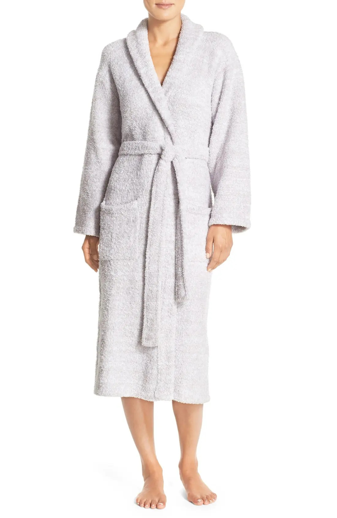 Barefoot Dreams(R) CozyChic(R) Unisex Robe in He Light Gray-White at Nordstrom, Size 2 | Nordstrom