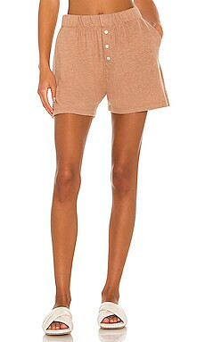DONNI. Sweater Henley Short in Camel from Revolve.com | Revolve Clothing (Global)