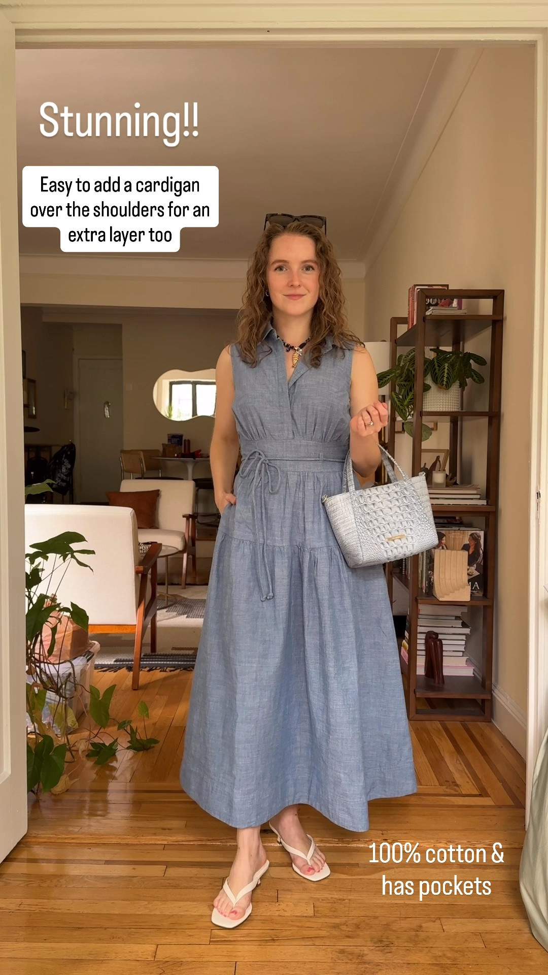 $27 all cotton workwear dress. Love the nipped in waist & pockets! Wearing xs

#LTKPetite #LTKSaleAlert #LTKootd