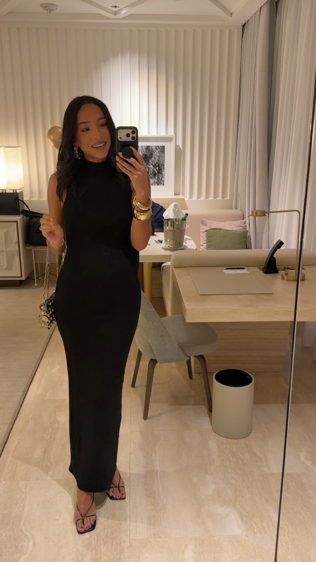 Dinner outfit in Miami ✨ This dress is really stretchy, comfortable & bump-friendly! Would be so cute with a cardigan or jacket over top for chillier weather! Wearing size S black maxi dress 

Miami outfit 
Fall dress 
Fall outfit 
Fall fashion
Bump friendly dress
Date night outfit 

#LTKFindsUnder100 #LTKStyleTip #LTKBump