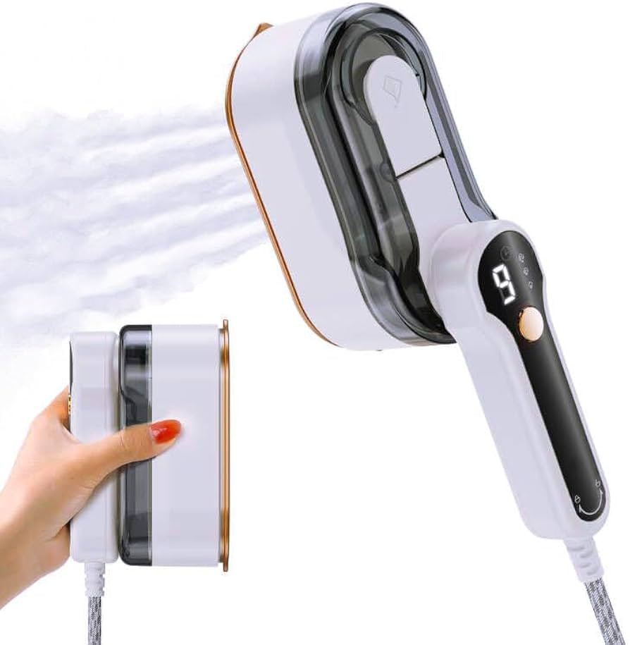 Travel Iron Portable Clothes Steamer - Upgraded 2 in 1 Steam Handheld Clothing Wrinkles Remover f... | Amazon (UK)
