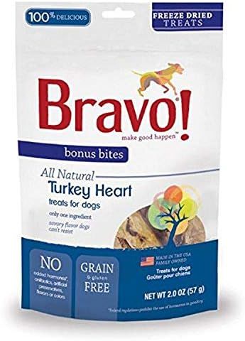 Bravo Bonus Bites Freeze Dried Turkey Heart, 2-Ounce | Amazon (US)