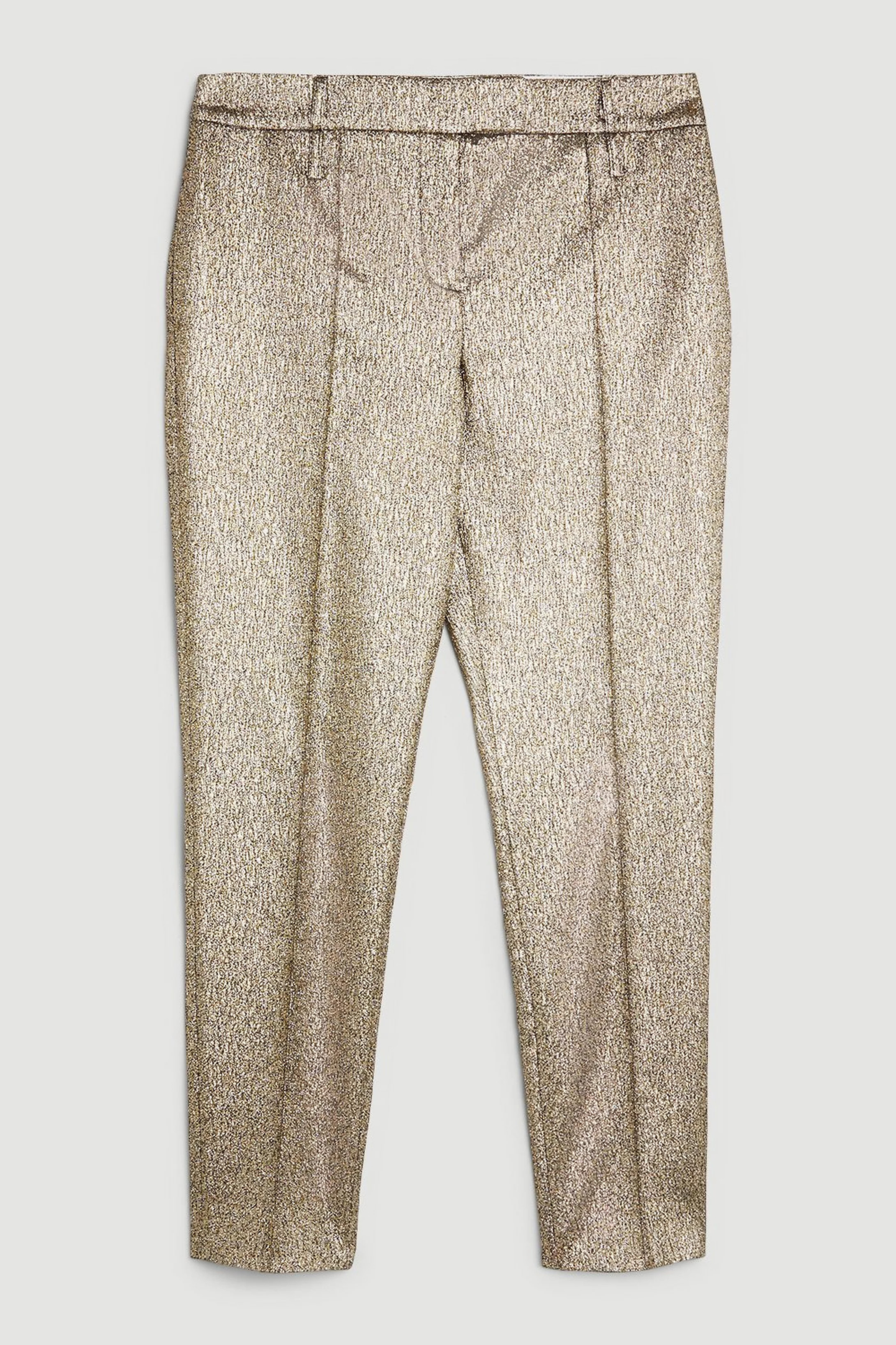 The Founder Metallic Jacquard Slim Leg Tailored Trousers | Karen Millen UK + IE + DE + NL