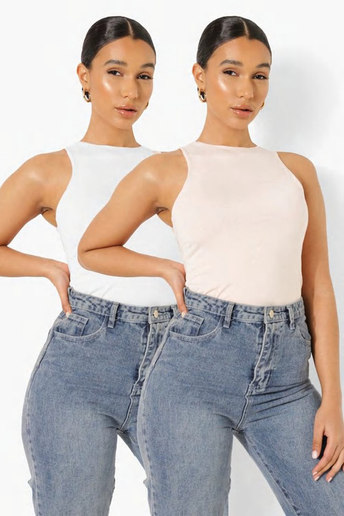 Double Slinky Bodysuit Two Pack | Boohoo.com (US & CA)