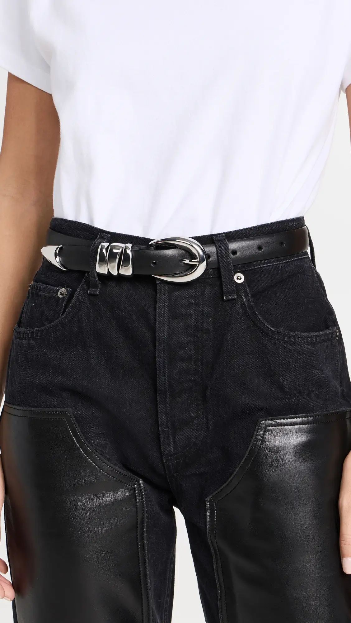 Madewell Chunky Metal Leather Belt | Shopbop | Shopbop