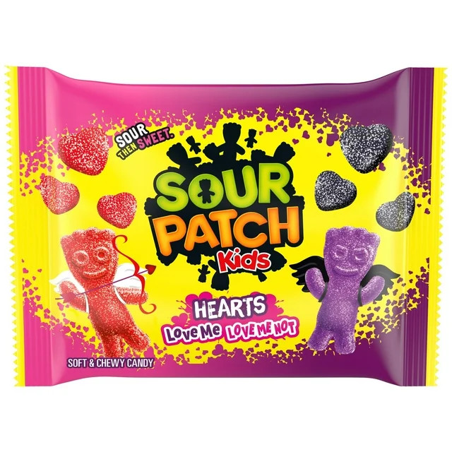 SOUR PATCH KIDS Soft & Chewy Love Me, Love Me Not, Valentine's Day Candy Hearts, 10 oz | Walmart (US)