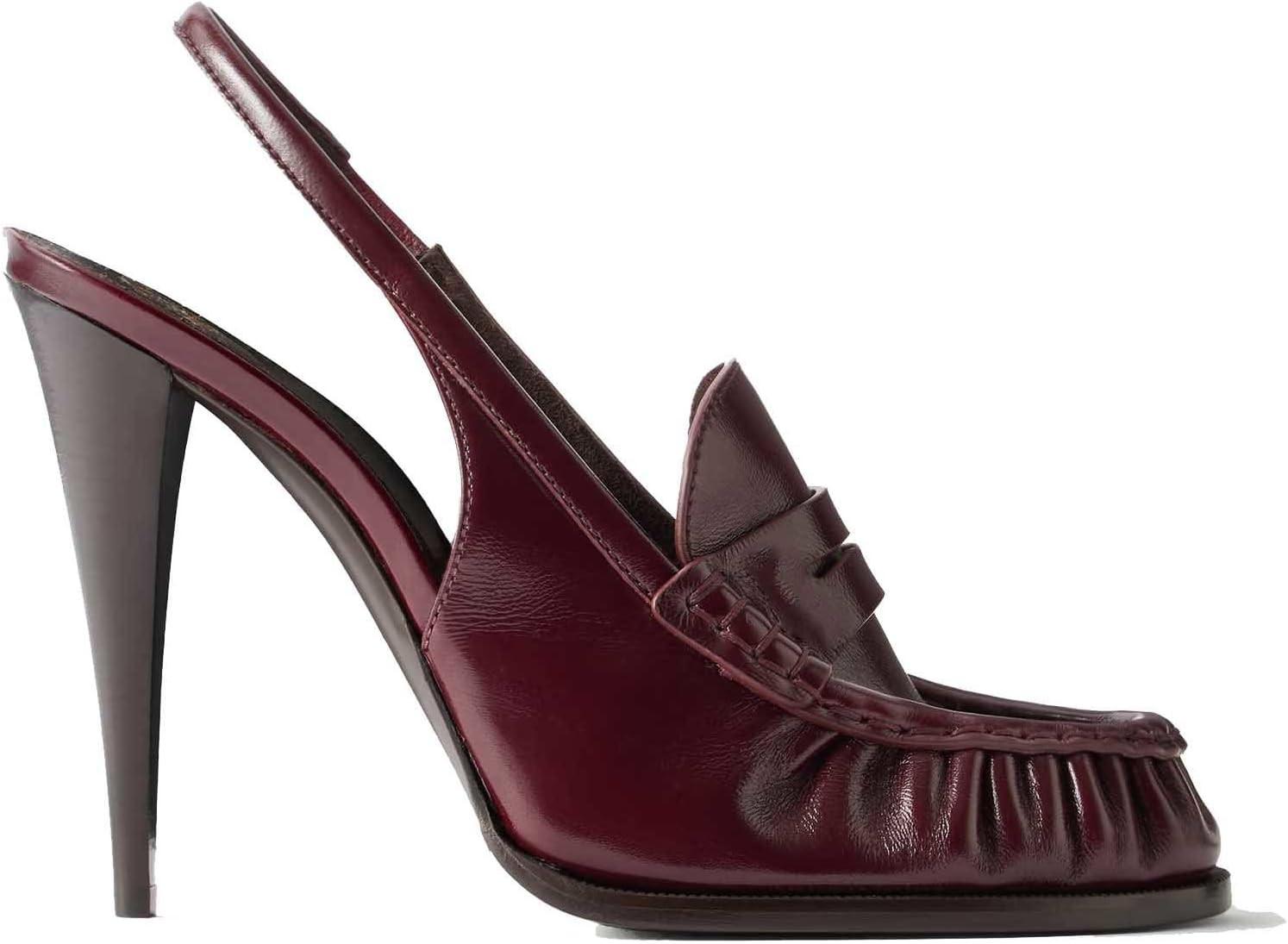 Ruched Loafer Women Slingback Stiletto Heel Slouchy Closed Toe Vintage Pump | Amazon (US)