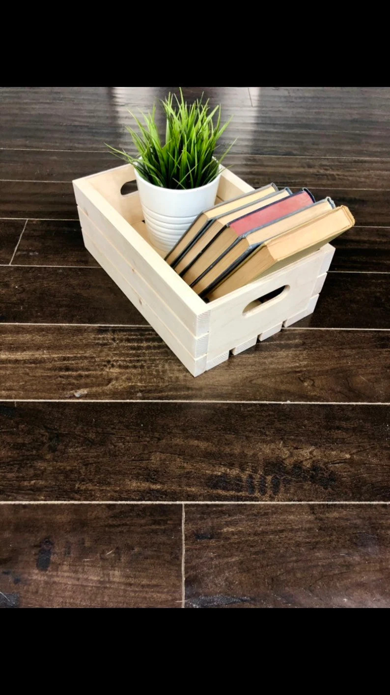 Wood Crate, Rustic Wood Storage Crate, Wooden Storage Crate, Rustic Crate Box, Toy Crate, Decorat... | Etsy (US)