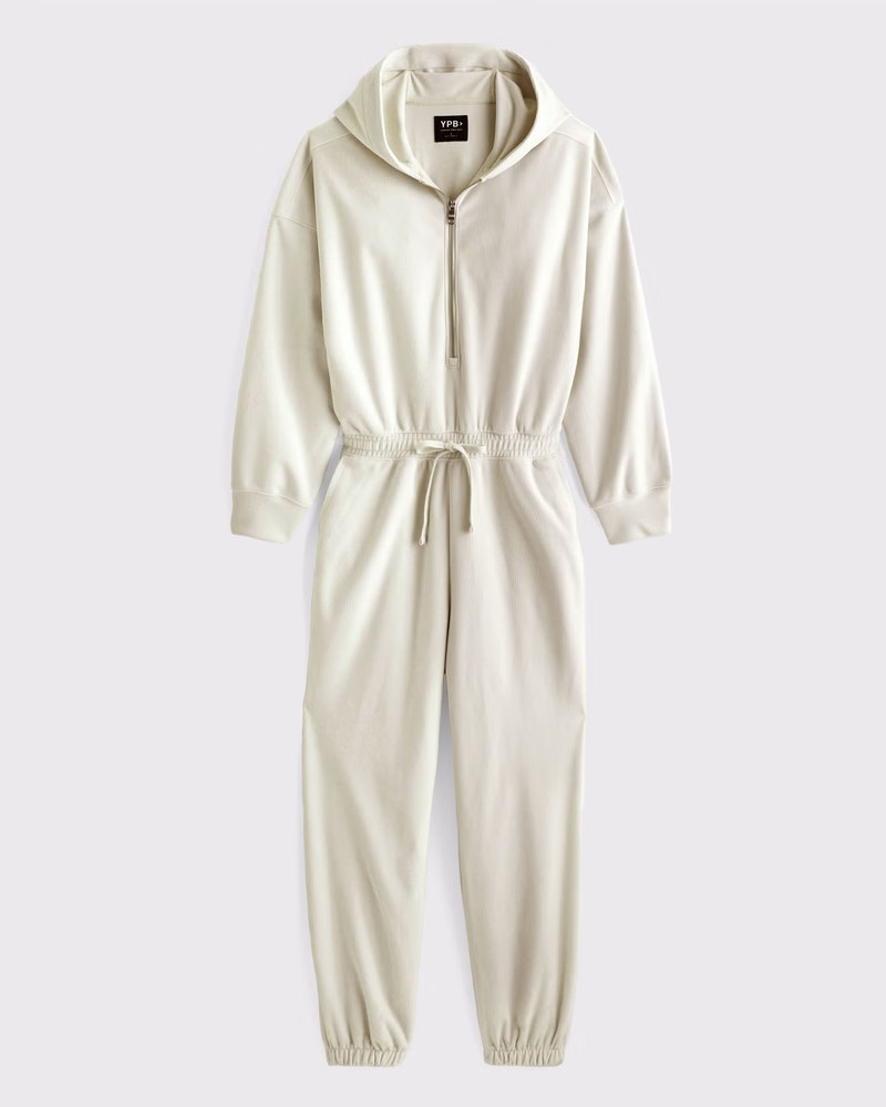 Abercrombie & Fitch Women's YPB Soft Hooded Jumpsuit in Cream - Size S | Abercrombie & Fitch (US)
