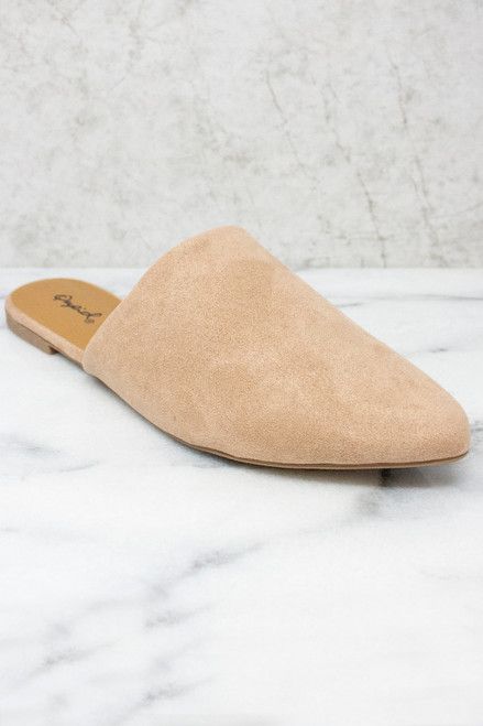 The Emma Suede Mules Warm Taupe | The Pink Lily Boutique