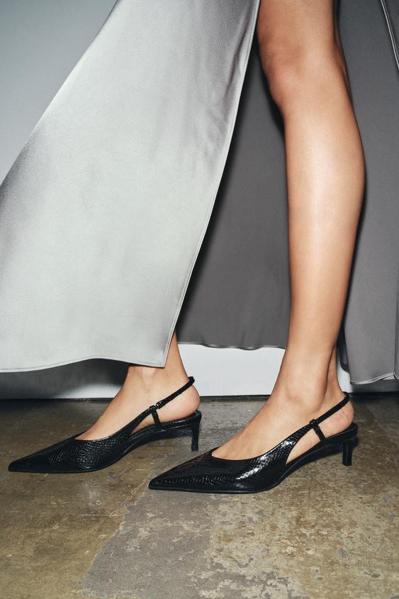 TEXTURED SLINGBACK SHOES | Zara US