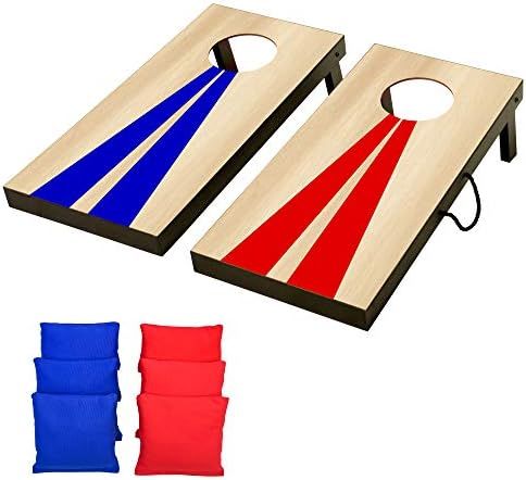 Amazon.com: GoSports Portable Size Cornhole Game Set with Wood Decals and 6 Bean Bags - Great for... | Amazon (US)