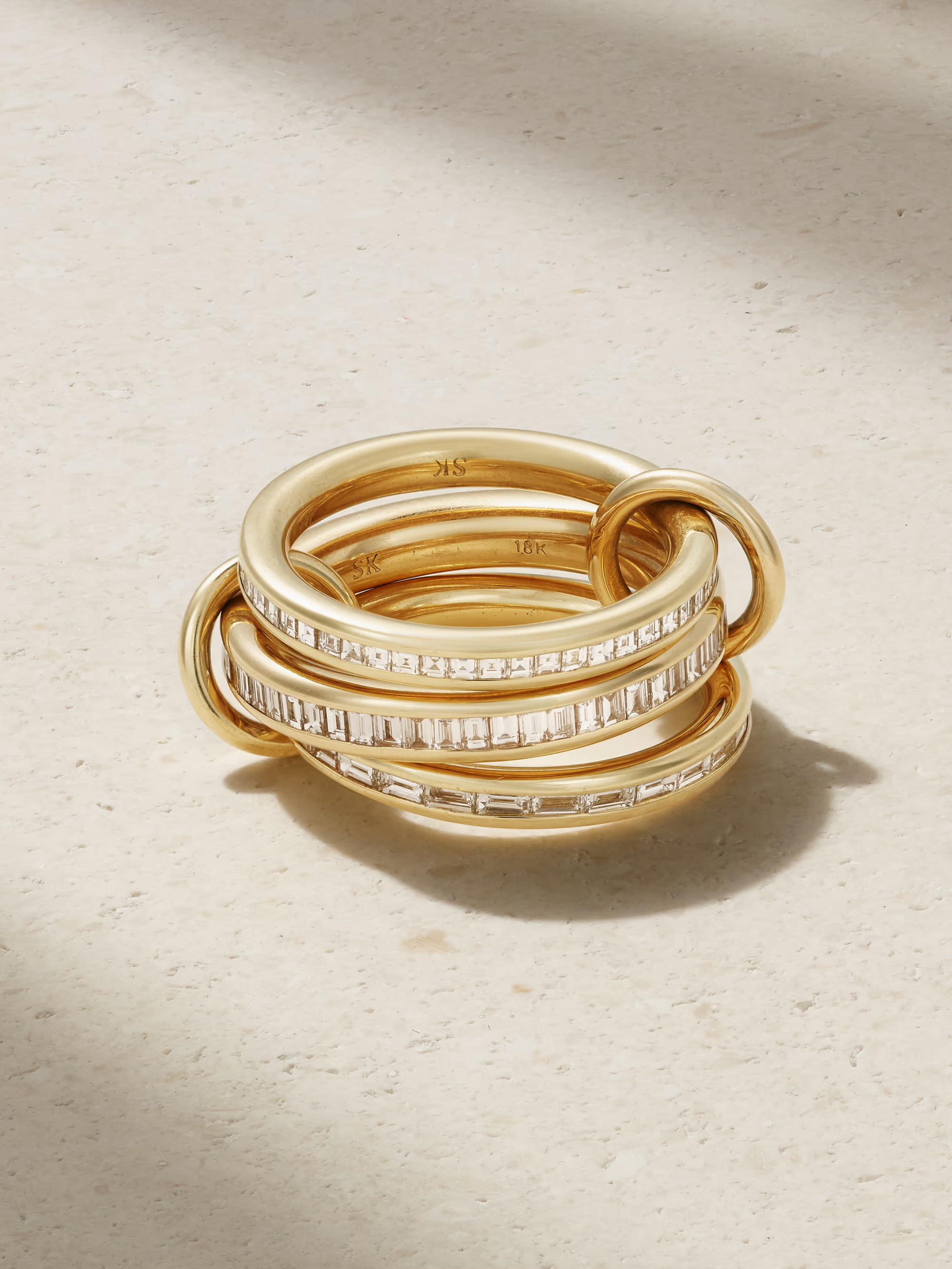 Manava set of three 18-karat gold diamond rings | NET-A-PORTER (UK & EU)
