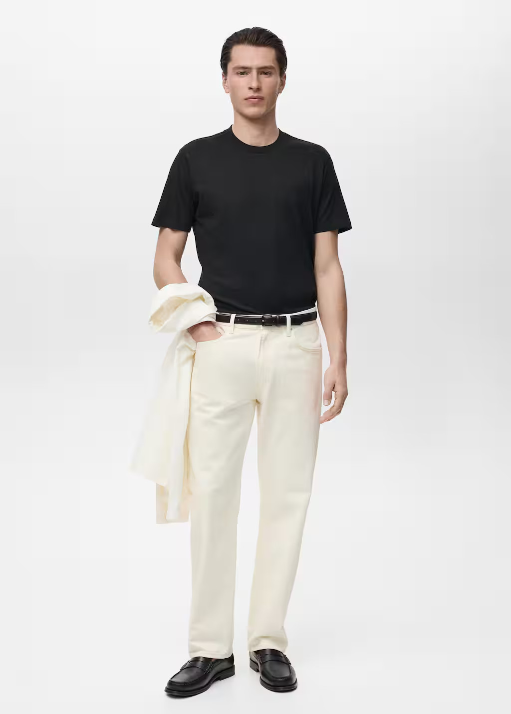 100% cotton slim-fit t-shirt black - Man - M - MANGO MAN | MANGO (UK)