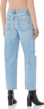 The Drop Women's Luca High Rise Distressed Loose Straight fit | Amazon (US)