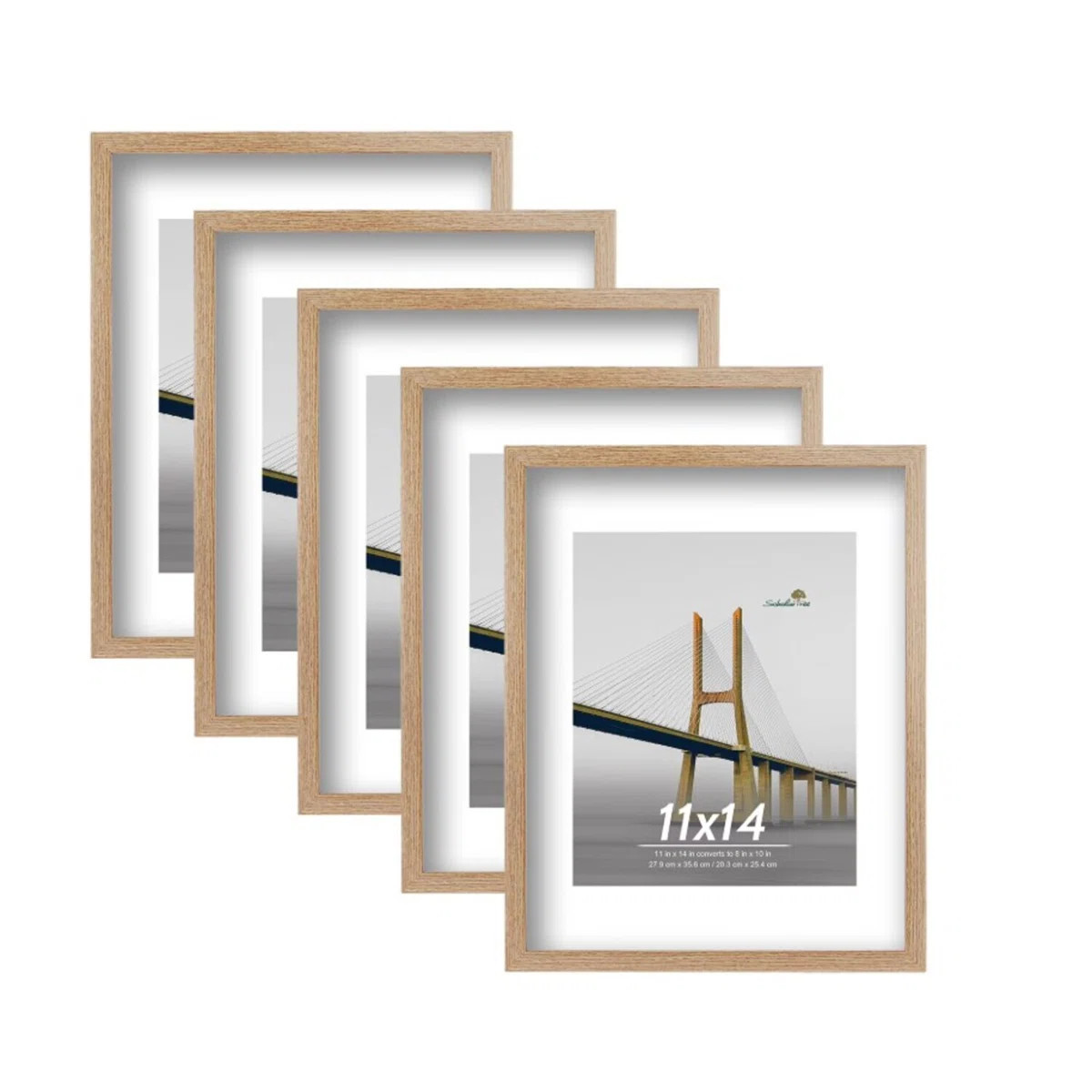 5-Pack Shatterproof Wall Decor Frame Set, 8X10 W/Mat & 11X14 W/O Mat For Display | Wayfair North America