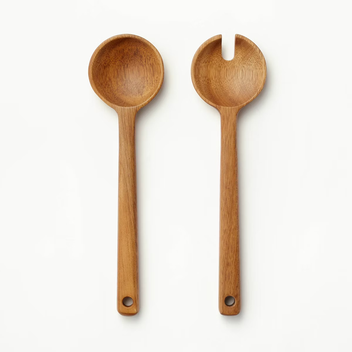 2pk Wood Salad Serving Spoon Set Brown - Figmint™: Acacia Salad Tongs, BPA-Free Kitchen Utensil... | Target