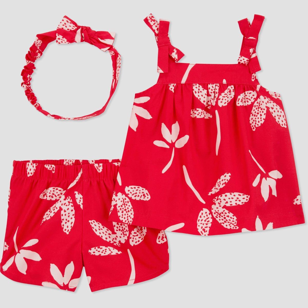 Carter's Just One You® Baby Floral Top & Bottom Set with Headband - Red | Target
