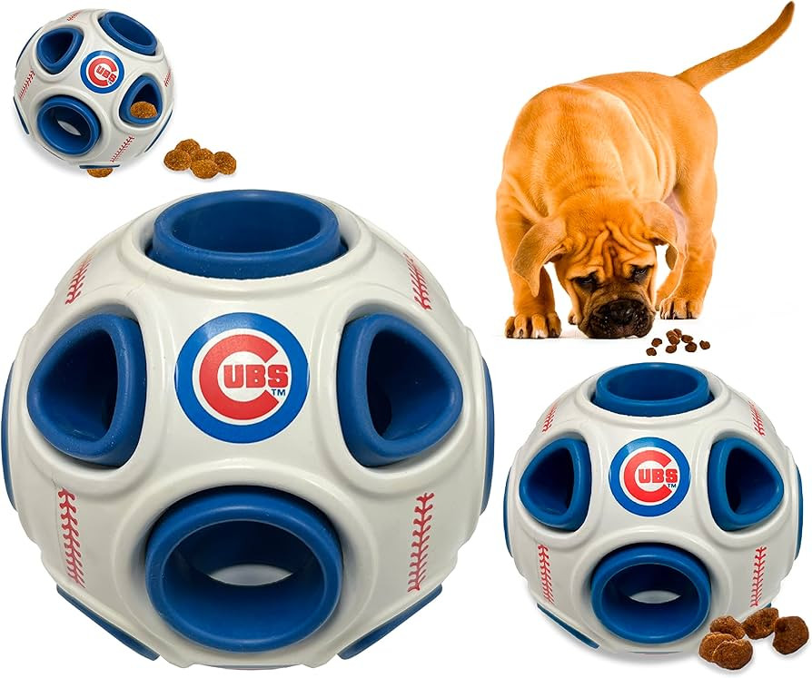 Pets First MLB Chicago Cubs Baseball Treat Dispensing Toy for Dogs and Cats, Rubber Ball Dog Toy,... | Amazon (US)