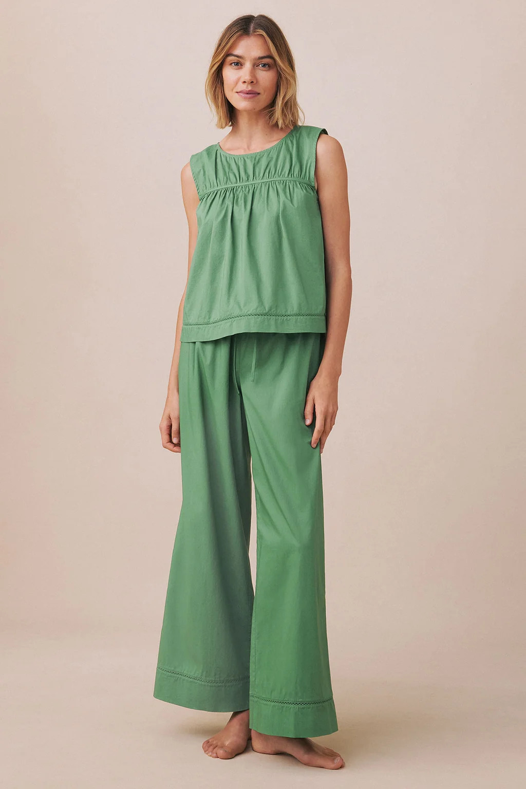 Celeste Tank-Long Set in Comfrey | Lake Pajamas