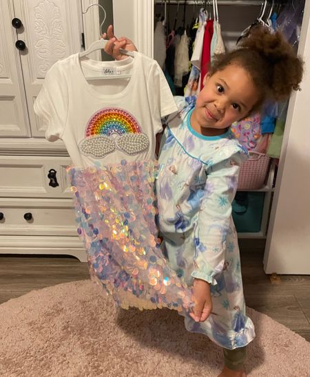 For my dress loving gal! Sized up to a 6 so she can wear it for awhile! Normally she’s a 5T. 🌈✨ #kidsootd #girlsdresses #rainbowdresses #lolaandtheboys 

#LTKkids #LTKFestival #LTKfamily