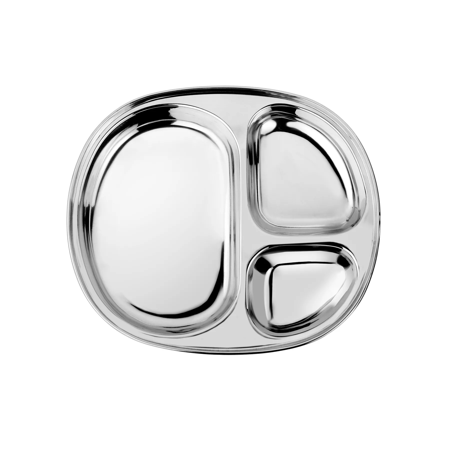 Ahimsa Stainless Steel Divided Plate \u2013 Classic | Ahimsa Kids