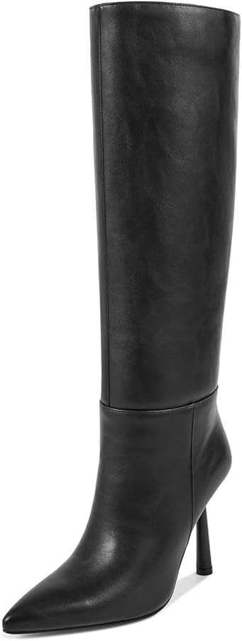 wetkiss Knee High Boots for Women, Pointed Toe Stiletto High Heel Long Boots Sexy Pull-on Knee Hi... | Amazon (US)