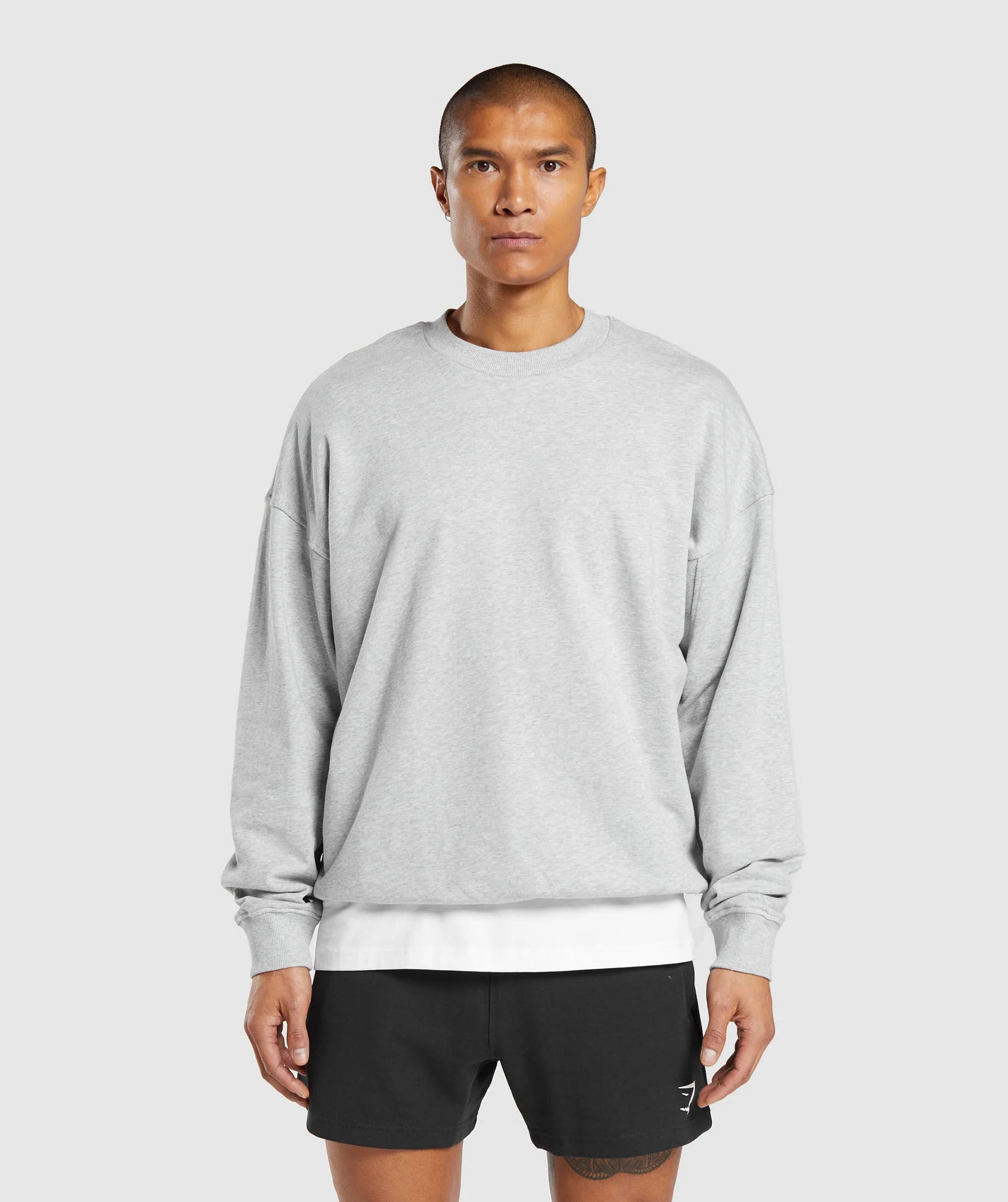 Gymshark Rest Day Essential Crew - Light Grey Core Marl | Gymshark US