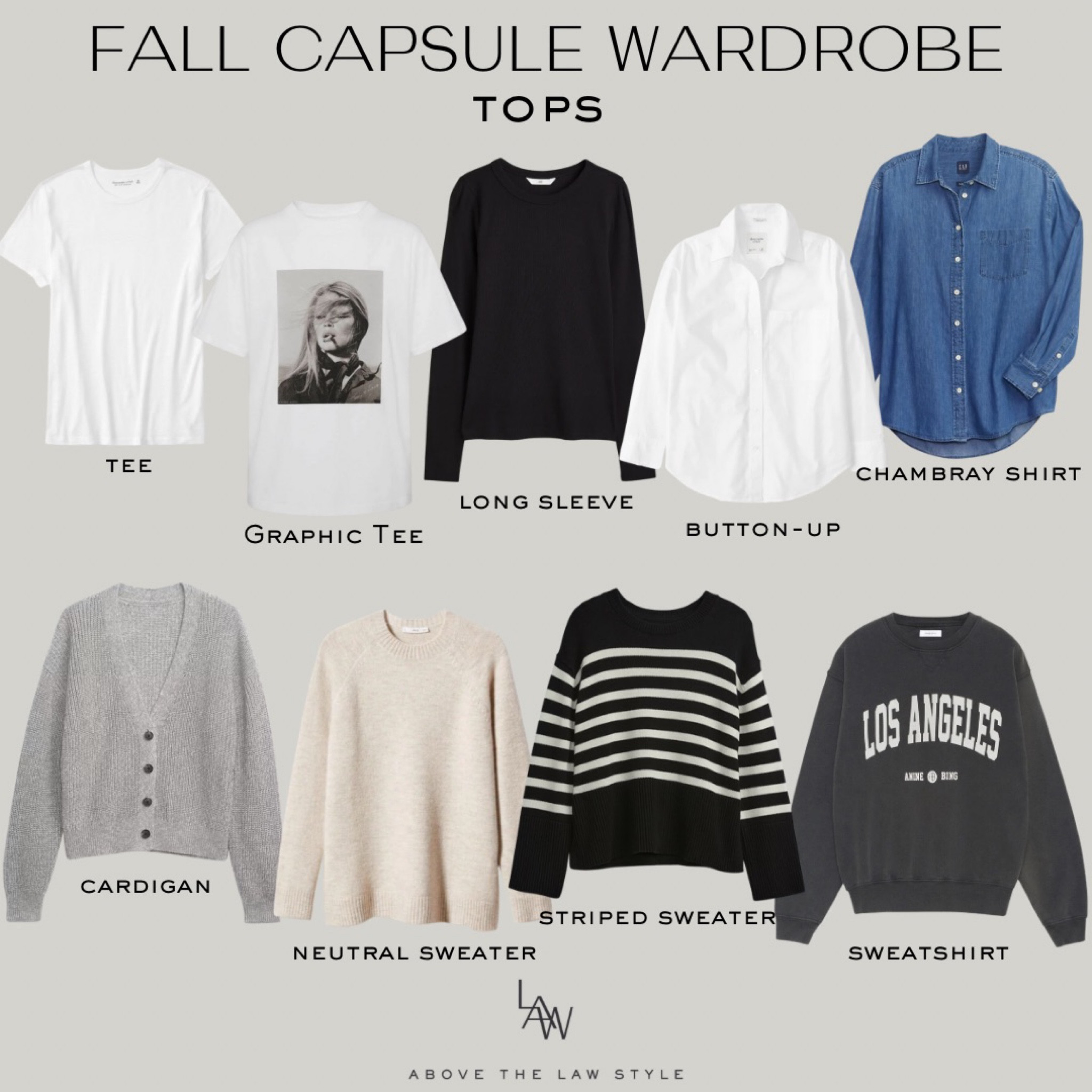Fall Capsule Wardrobe 2023
•
white tee, graphic tee, long sleeve shirt, white button-up, chambray shirt, cardigan, sweater, graphic sweatshirt 

#LTKunder50 #LTKstyletip #LTKSeasonal