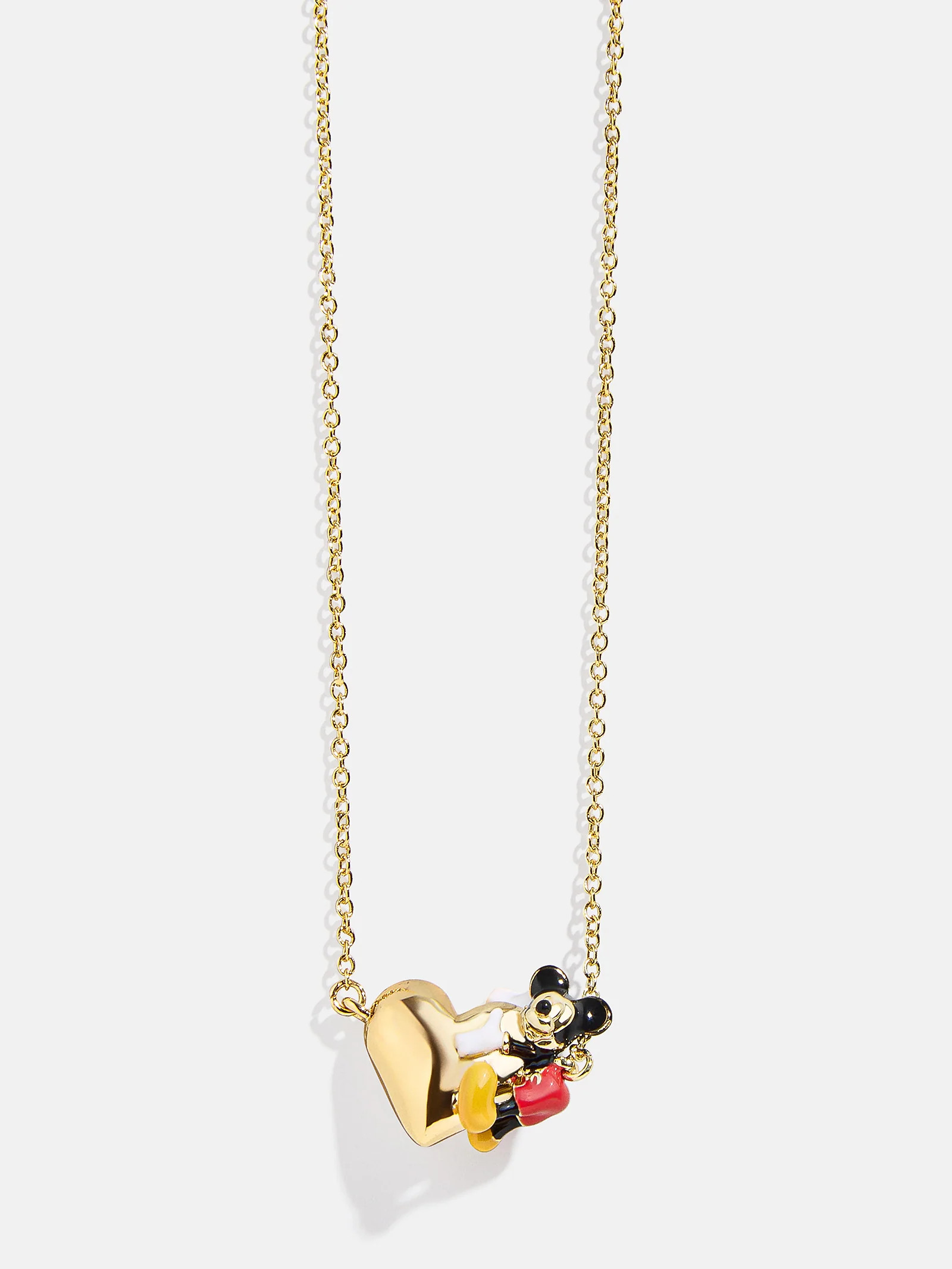 Disney Mickey Mouse Hugging Heart Necklace - Gold | BaubleBar