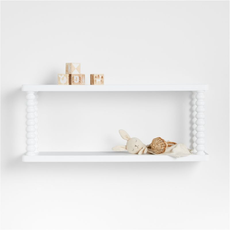 Jenny Lind Kids White Wood Spindle Wall Shelf + Reviews | Crate & Kids | Crate & Barrel