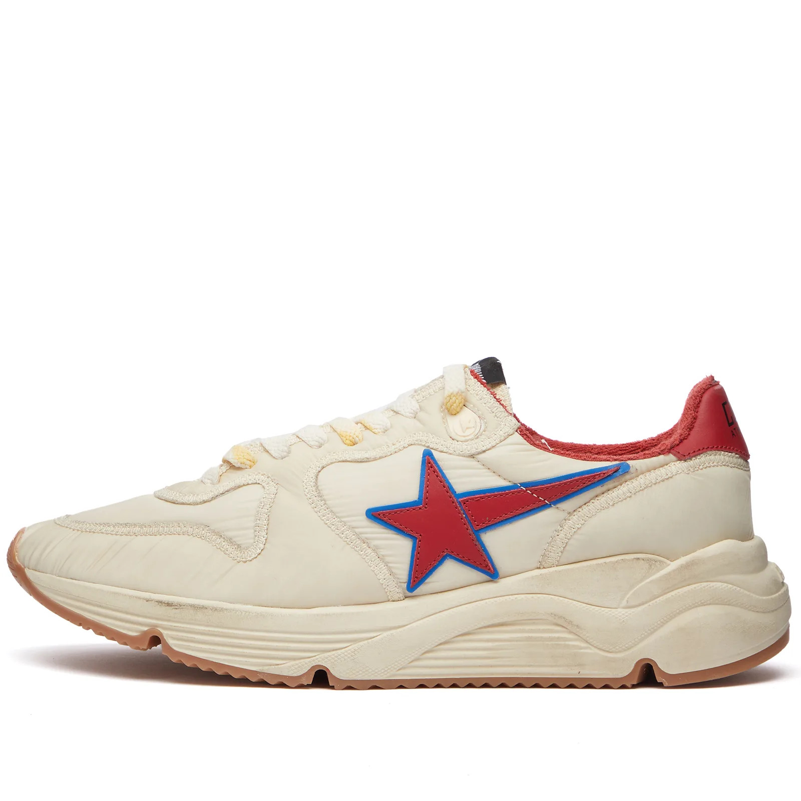 Golden Goose Men's Running Sole Sneakers in Beige/Red, Size UK 6 | END. Clothing