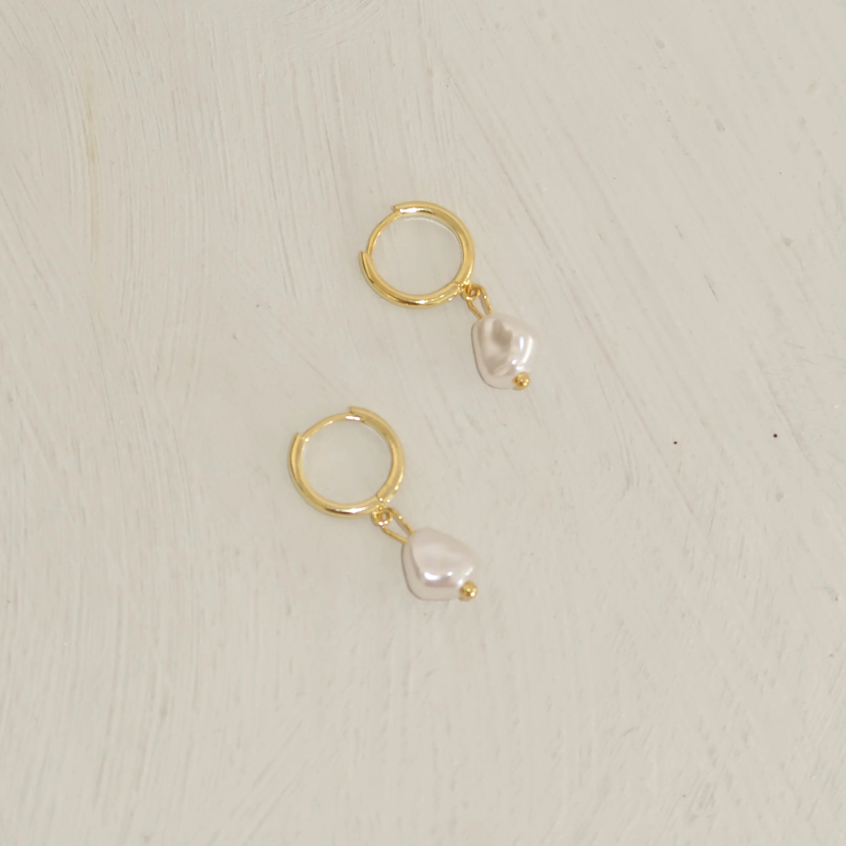 Marina Pearl Hoops | Joiana Jewelry