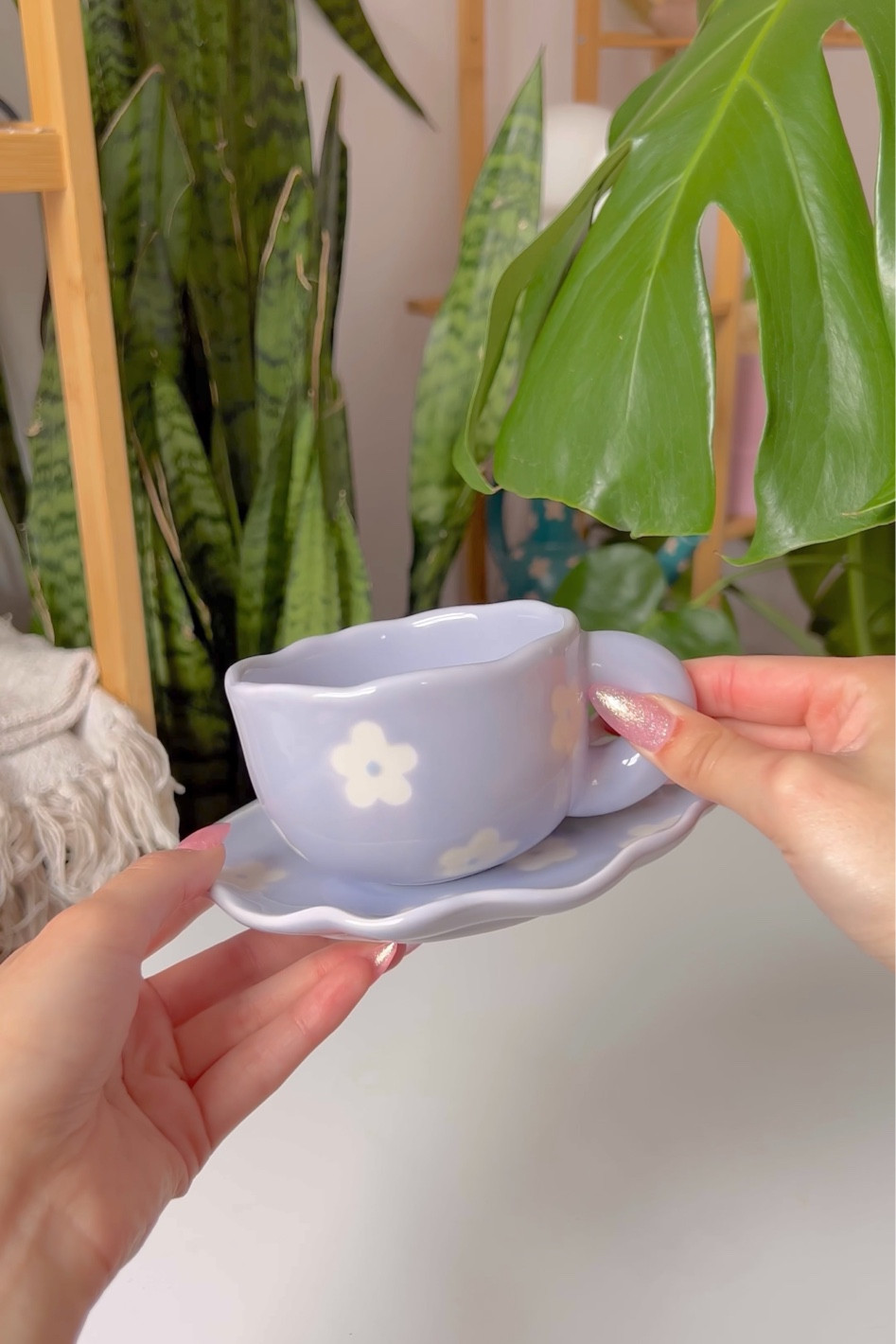 handmade mug floral mug mug and saucer set purple mug coffee mug pastel mug cute mug spring mug

#LTKhome