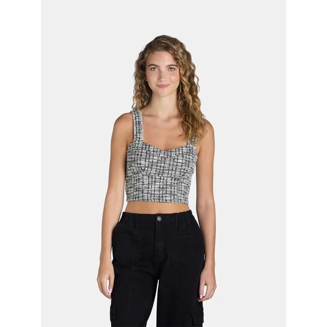Madden NYC Juniors’ Sleeveless Boucle Top, Sizes XXS-XXL | Walmart (US)