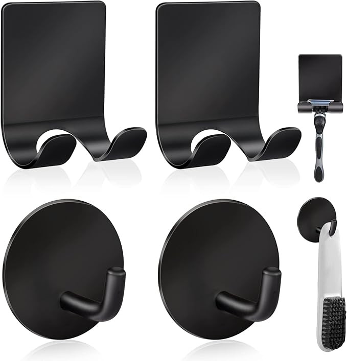 Razor Holder 304 Stainless Steel for Shower + Adhesive Sticky Heavy Duty Waterproof Wall Hooks, P... | Amazon (US)