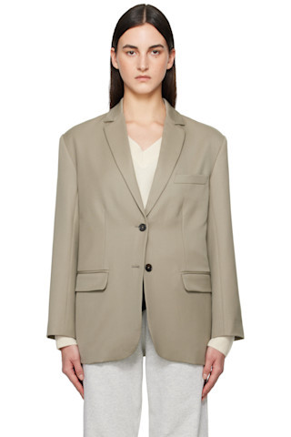 ANINE BING - Khaki Quinn Blazer | SSENSE