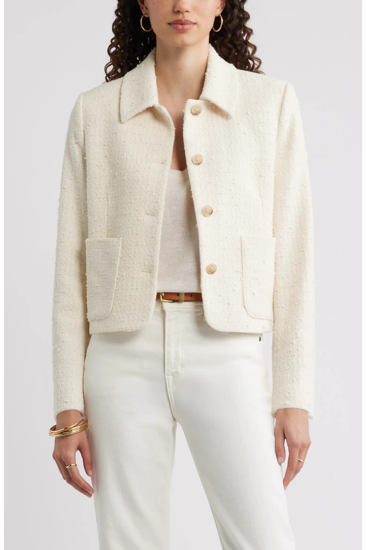 Tweed Crop Patch Pocket Jacket (Women) | Nordstrom | Nordstrom