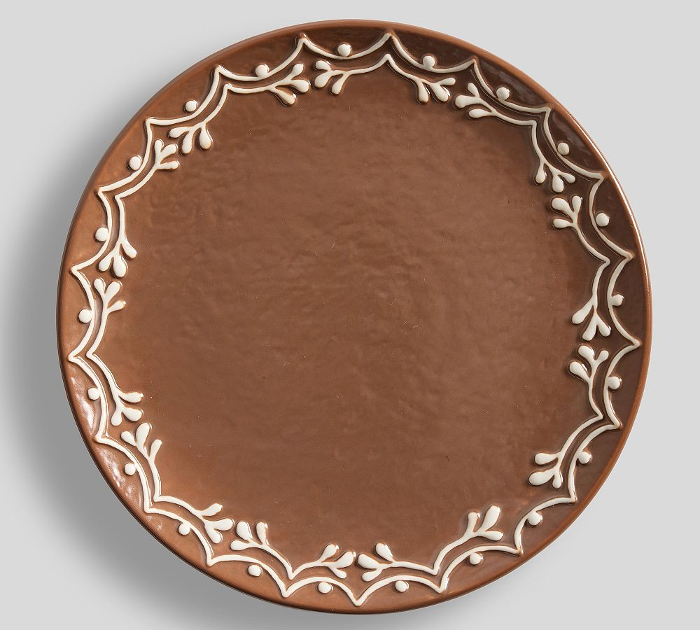 Gingerbread Stoneware Dinner Plates, Set of 4 - Brown | Pottery Barn (US)
