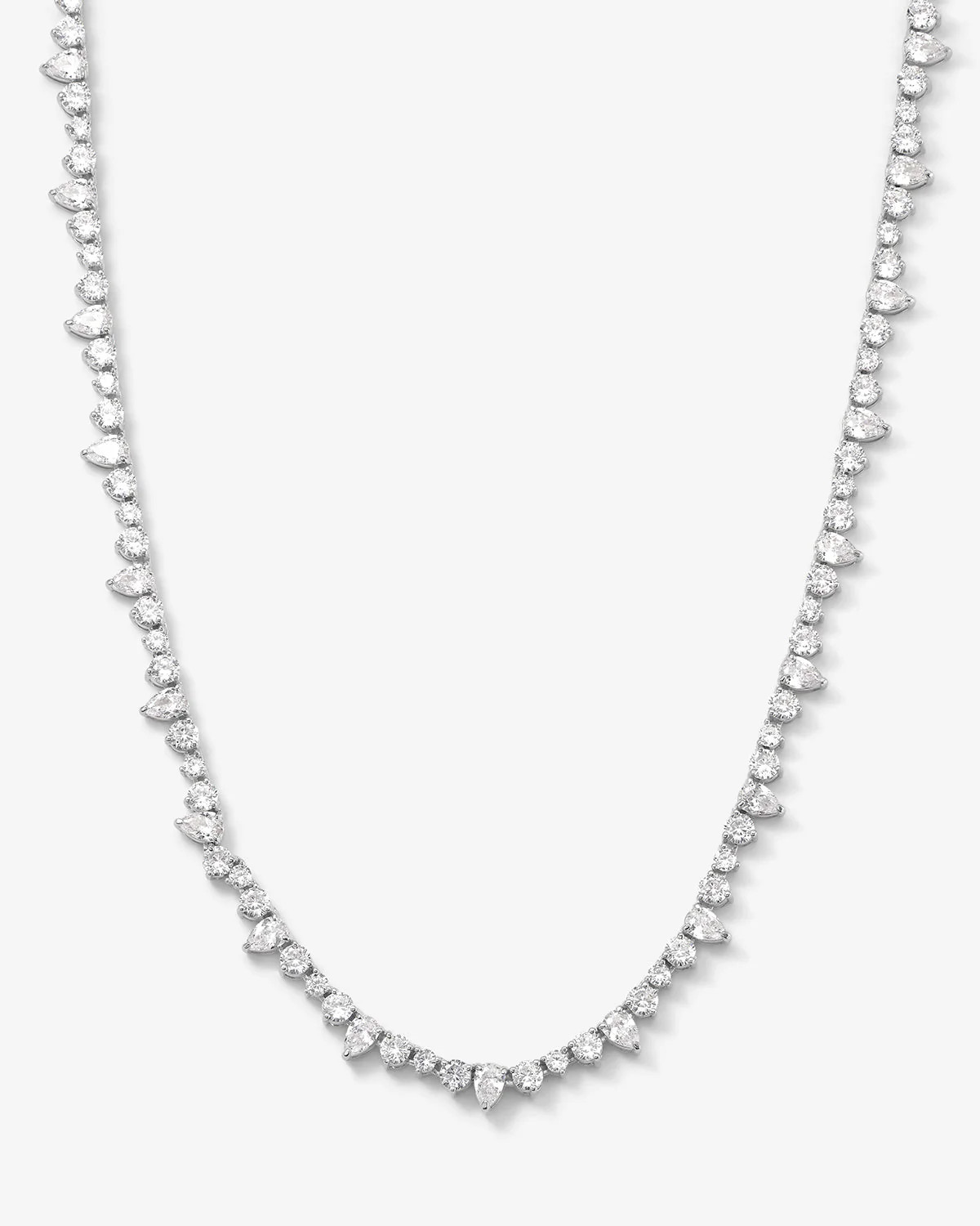 Dynasty Tennis Necklace - Silver|White Diamondettes | Melinda Maria Jewelry