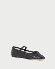 Leonie Black Woven Ballet Flat | Loeffler Randall