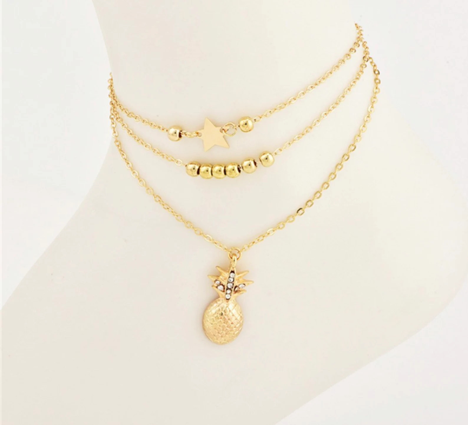Layered Anklet. Anklet. Pineapple Anklet. Gold Anklet. Summer | Etsy | Etsy (US)