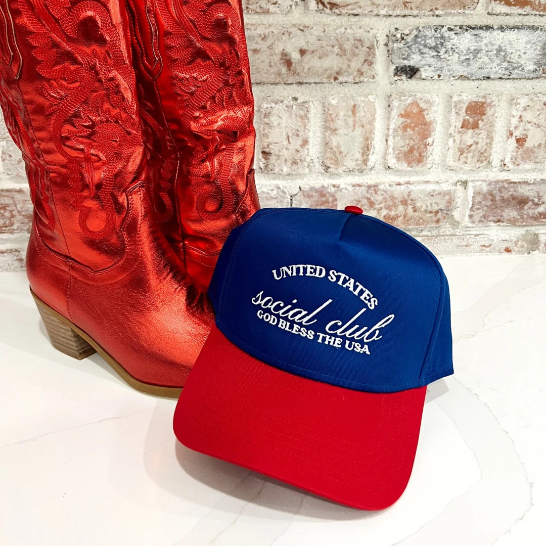 United States Social Club Embroidered Hat Summer Trucker Hat Country Festival Outfit Country Hat ... | Etsy (US)