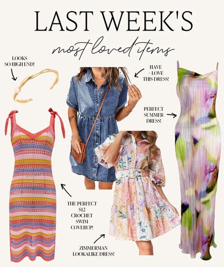 Last week’s best sellers! 

#bestsellers

Walmart crochet swim coverup. Amazon denim dress. Zimmerman inspired floral dress. Amazon resort dress. Dainty gold bangle  

#LTKFindsUnder100 #LTKStyleTip #LTKSeasonal