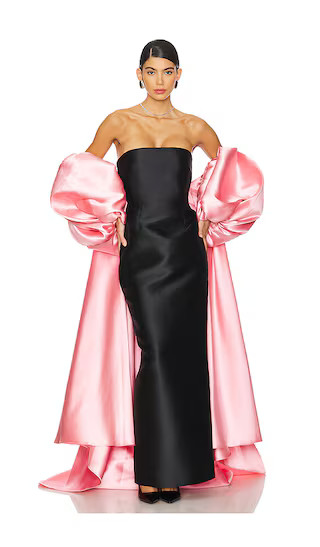 Lea Maxi Dress in Soft Pink & Black | Revolve Clothing (Global)