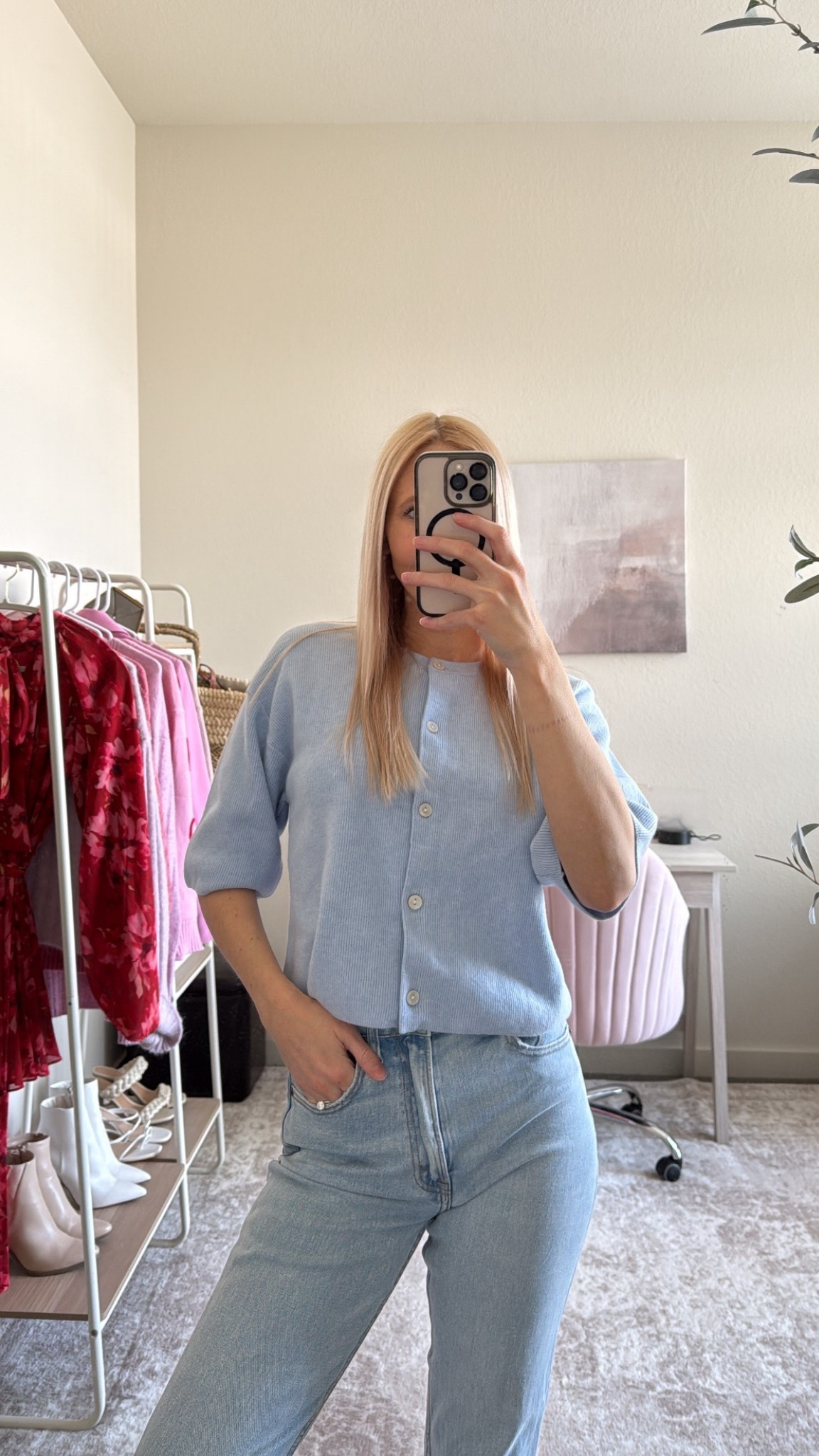 Current ootd with my new @Target  sweater ✨

Just got this cute light blue cardigan in from Target! Comes in butter yellow too! Sized up to a small. Love the fit of this!

Spring outfit, early Spring outfit, Target sweater, baby blue sweater, casual Spring outfit, Spring sweater, Abercrombie jeans

#LTKSeasonal #LTKgrwm #LTKootd