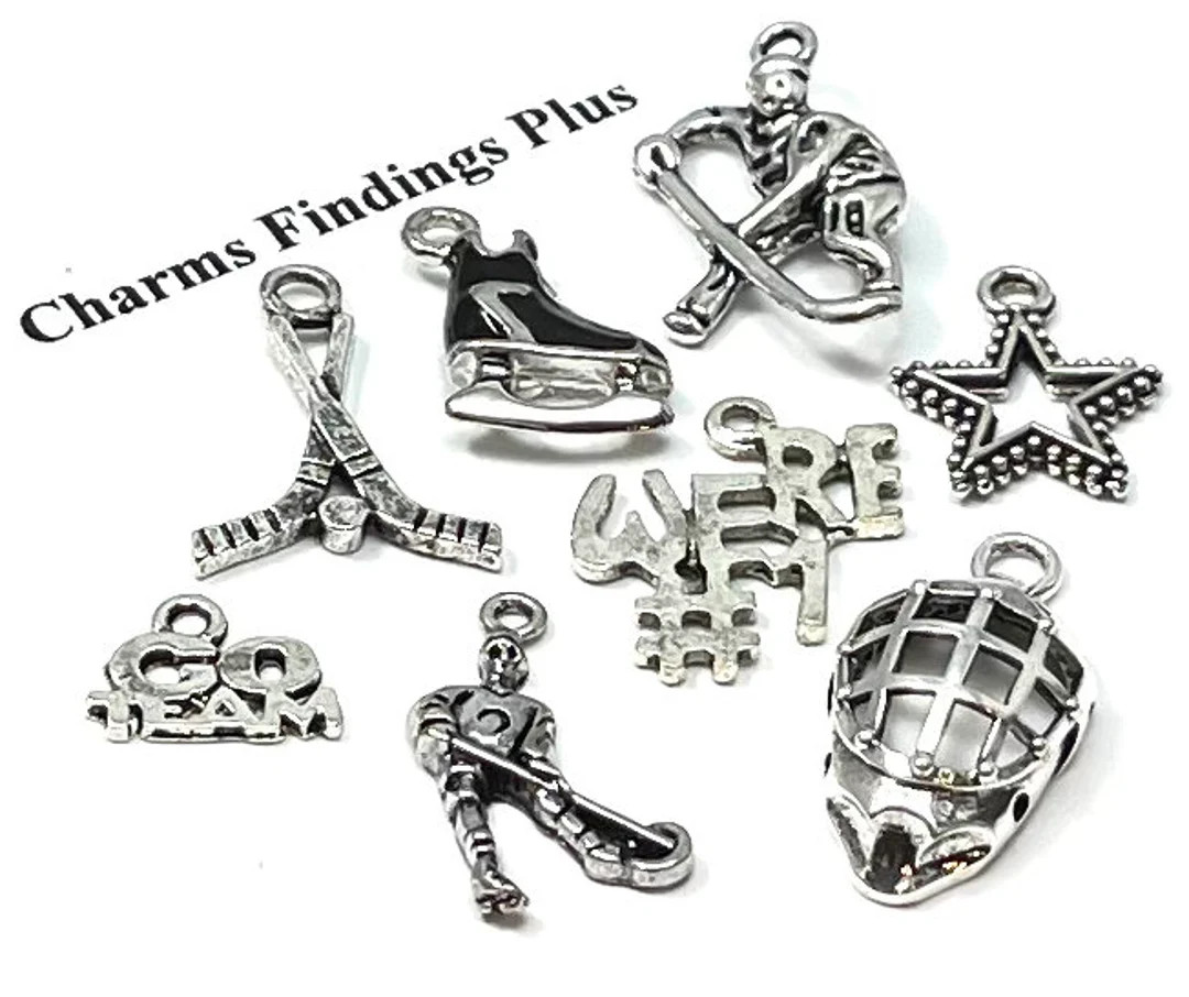 8 Charms, Hockey, Mask, Stick, Skate, Team, Sport, Theme, Assorted, Collection,charms - Etsy | Etsy (US)