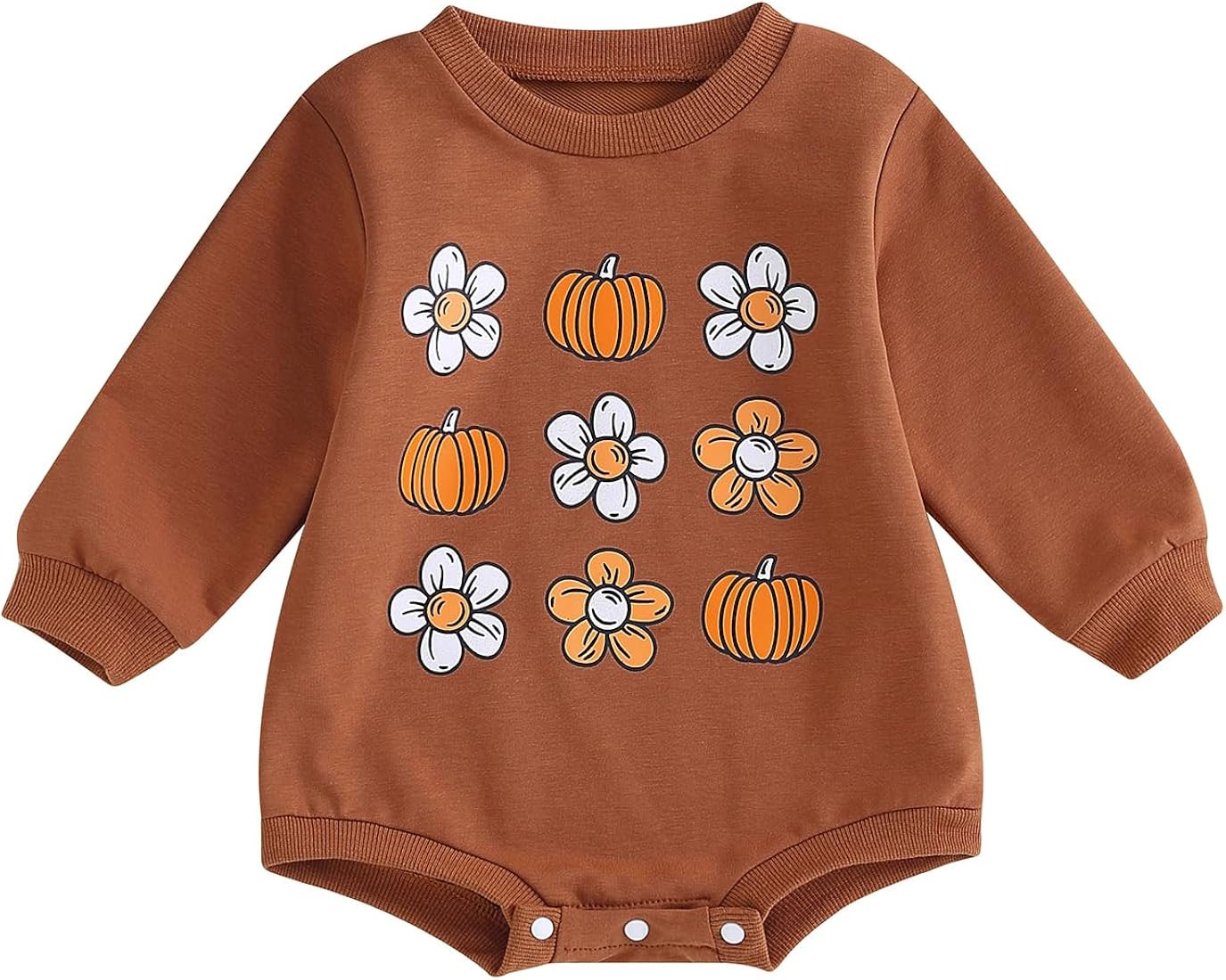 Karwuiio Halloween Baby Girl Boy Clothes Pumpkin Sweatshirt Romper Long Sleeve Pullover Oversized... | Amazon (US)